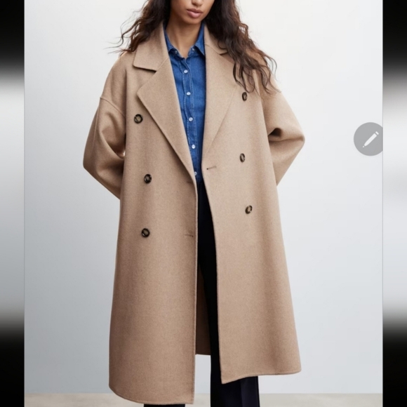 Mango Handmade oversized wool coat size XXS - Picture 1 of 14